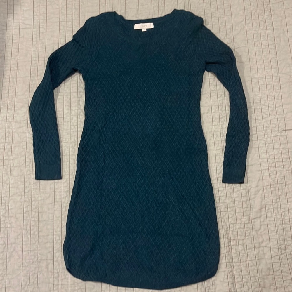 LOFT (M) - Sweater Dress - Teal